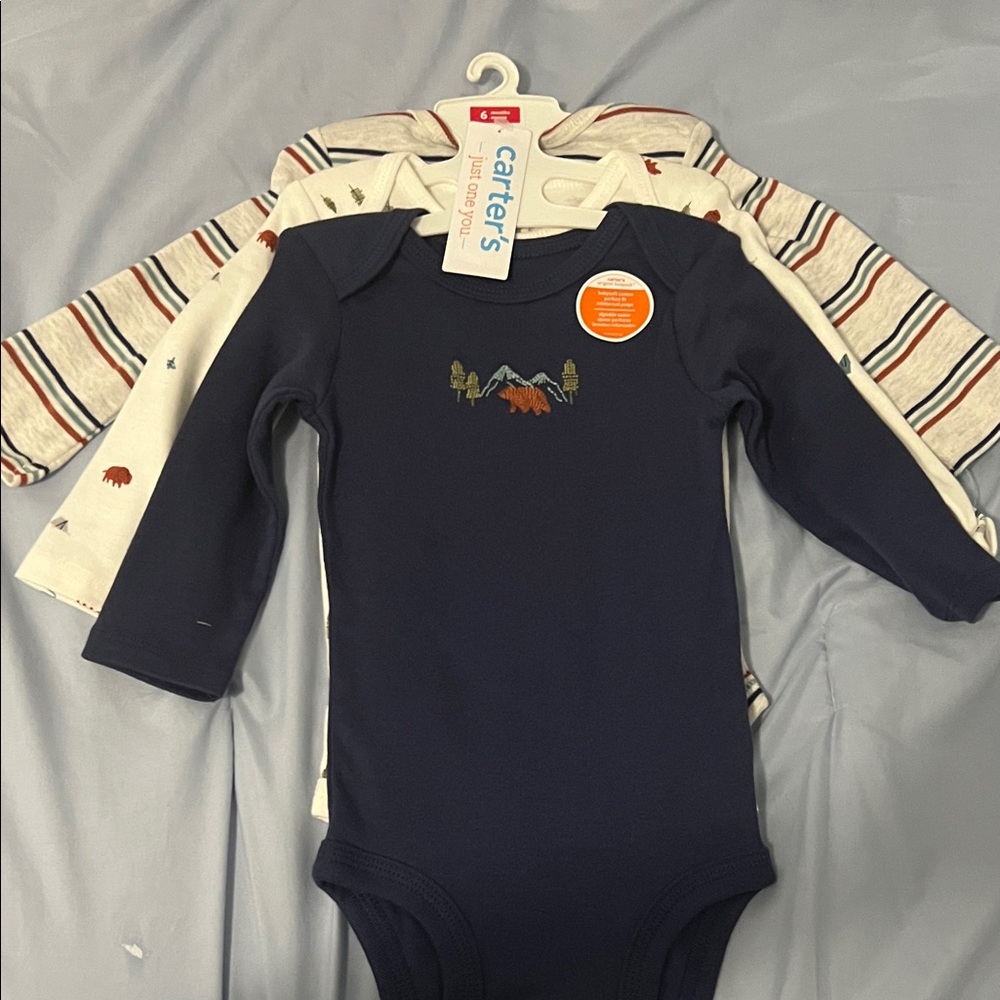 Carter's Navy Bodysuit with Mountain Bear Design
